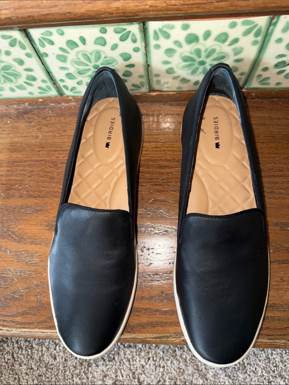 Birdies The Swift black leather slip on sneakers size 9 - Picture 2 of 6